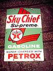   COLLECTIBLE SKY CHIEF TEXACO PORCELAIN GAS PUMP SIGN 3 1 1960REAL