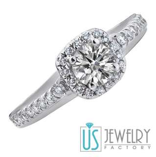 Natural Round Cut Diamond 1.07ct Vintage Style Engagement Ring 14k 