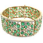 64.00ctw Emerald & Diamond Ladies Bracelet 14k Gold