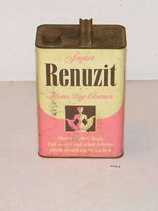 Vintage Renuzit 1 Gallon Dry Cleaning Advertising Tin  