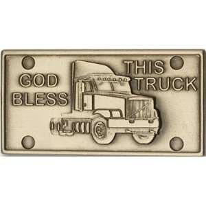  Gold God Bless This Truck Visor Clip 