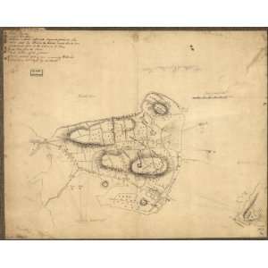  1775 American Revelution map Battle of Bunker Hill.
