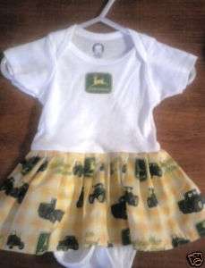 INFANT John Deere Dress HANDMADE  Sizes NB 24 Mnth  