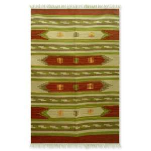 Wool rug, Vibrant India (4x6) 