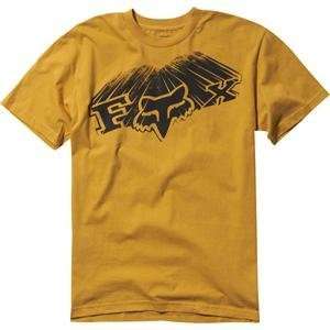    Fox Racing It Is Coming T Shirt   Small/Mustard Automotive