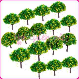 20PC Model Trees w/ Flowers Train Landscape Scale 1/100  