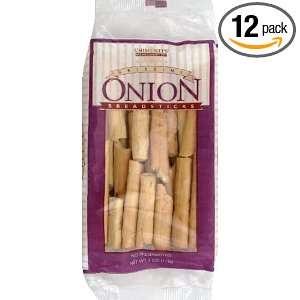 Grissini Onion Breadsticks, 4 ounces (Pack of12)  Grocery 