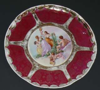 Antique Porcelain Beehive Platter Tray Portrait German  