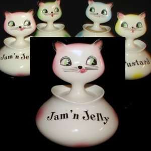 Vintage Holt Howard Pixieware Cozy Kitten Cat Jam Jar Pixie   MINT 