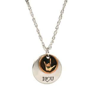    I Love You American Sign Language 2 Piece Necklace Jewelry