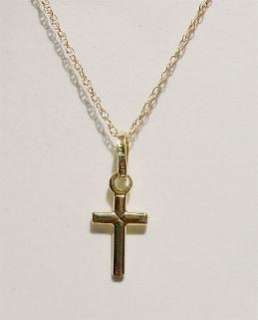 New 14k Solid Gold BABY CROSS w/Chain   