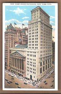 Postcard, Stock Exchange, New York City  