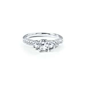   1ct TW Princess Cut Three Diamond Engagement Ring, IGI Graded Jewelry