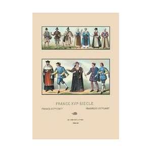  Costumes of Various French Classes Sixteenth Century 12x18 