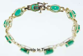 14K Yellow Gold Emerald Bracelet  