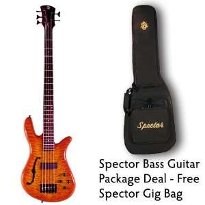   Package Deal 5 String Bass Guitar Amber Burst   Free Spector Gig Bag