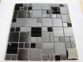   BLACK Stainless Steel Mosaic Tiles on Mesh kitchen bathroom  