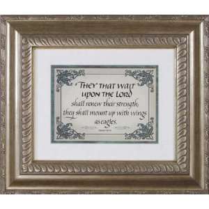 They That Wait Upon The Lord Framed art (12 x 14) Silver Decorative 