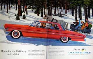 1961 Oldsmobile Super 88 car Horse sled color 2 page AD  