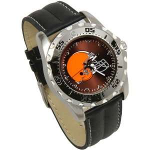 NFL Cleveland Browns Game Time Leather Watch   Black 