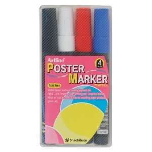    Shachihata 4 Color Set Bullet Point Poster Marker