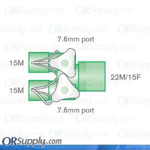 Intersurgical 15M to 22M and 15F Pediatric Y Piece Connectors with 7 