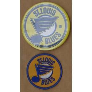  Hockey 1985 St. Louis Blues 3 1/2 Button & 2 1/2 Embroided 