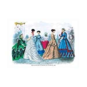  Mme Demorests Mirror of Fashions 1840 #3 12x18 Giclee on 