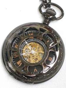 Steampunk VINTAGE FLOWER Pocket Watch Mechanical Chain  