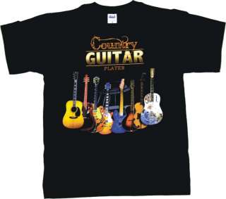 Country Guitar Player Logo Multi Guitars Shirt PICK SZE  