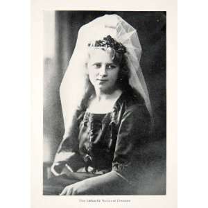  1930 Print Portrait Woman Costume Iceland Headdress Veil 