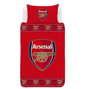 Arsenal Border Crest Fc Football Panel Official Single Bed Duvet Quilt 