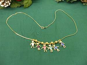 NECKLACE WITH 6 VARIOUS BIRTHSTONE PENDANTS 12 (APPROX) AS IS 