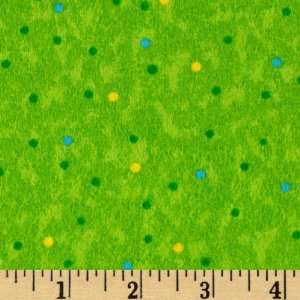   Safari Flannel Dots Green Fabric By The Yard Arts, Crafts & Sewing