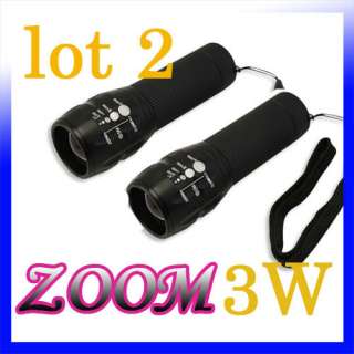 Lot 2 New Zoom Focus 3 Mode AAA CREE Q3 LED Flashlight Camping Light 