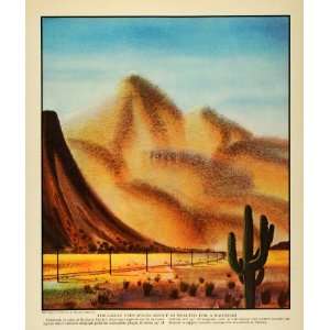   Arizona Landscape Train   Original Color Print