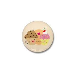  Muffin Loves Cupcake Funny Mini Button by  Patio 