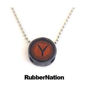  Typewriter Key Antiqued Bead Necklace Letter Y Arts 