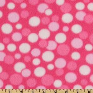  62 Wide Dots Fleece Pink/White Fabric By The Yard Arts 