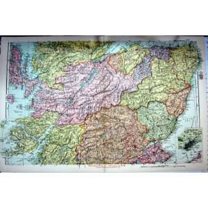  MAP 1895 CENTRAL SCOTLAND DUNDEE MORAY FIRTH ABERDEEN 