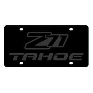  Chevrolet Z71 Tahoe License Plate on Black Steel 