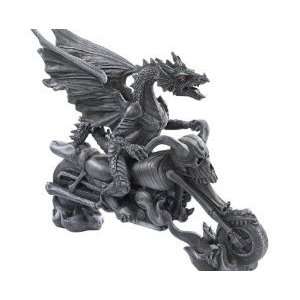  Statue Crazy Gothic Winged Biker Dragon Chopper Table Desktop Road 