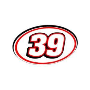  39 Number   Jersey Nascar Racing Window Bumper Sticker 