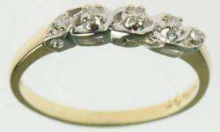   YELLOW GOLD ANTIQUE WEDDING DIAMOND BAND ESTATE RING J179337  