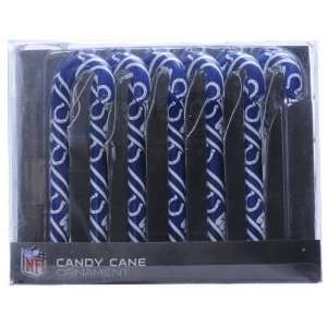  Indianapolis Colts Candy Cane Ornament Box Set  6 pack 