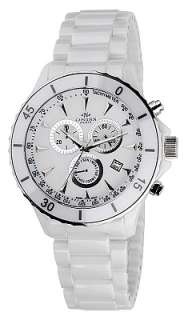   Mens Swiss Deluxe Ceramic Chronograph Watch ON621 M White  