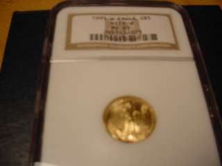 1999 w $5. GOLD AMERICAN EAGLE ERROR MS69  