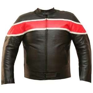  MENS BAND ARMOR MOTORCYCLE LEATHER JACKET Red 50 XXL 