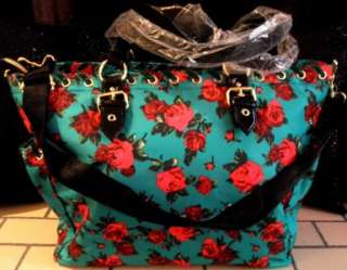 NWT Betsey Johnson ROSES TOTE BABY BAG Changing Pad Bottle DIAPER 