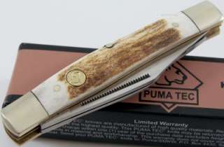 PUMA Tec Genuine Stag Bone 3 Blade Stockman Folding Hunting Pocket 